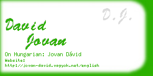 david jovan business card